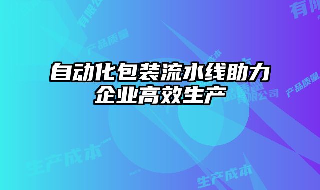 自动化包装流水线助力企业高效生产