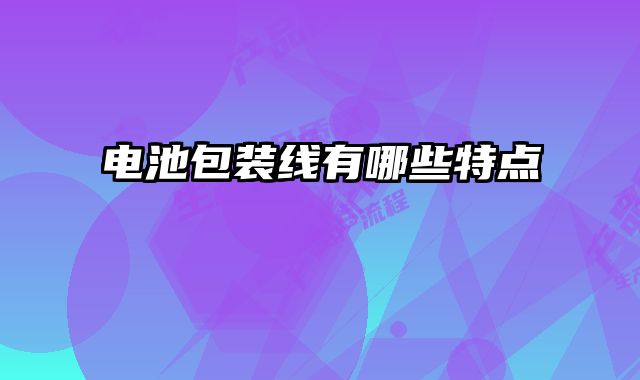 电池包装线有哪些特点