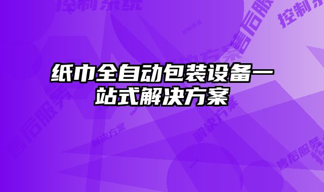 纸巾全自动包装设备一站式解决方案